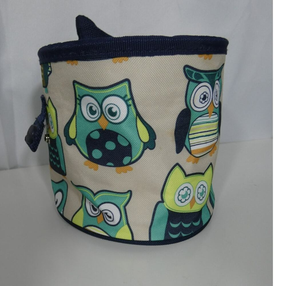 Thirty-One Gifts Oh Snap Bin Organizer Happy Owl Pattern Office Home